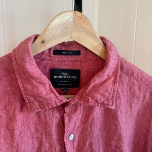 Rodd & Gunn Pink Linen Sports Fit Button-Up Shirt Men’s 2XL Woven in Italy